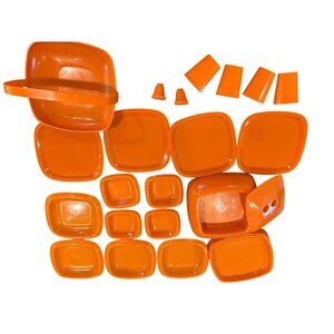 Vintage Pic Nic Pac by Pymsa Orange Plastic Service for 4 Retro with Box
